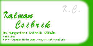 kalman csibrik business card